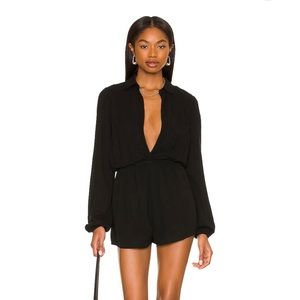 Tracie Collared Romper in Black - BRAND NEW